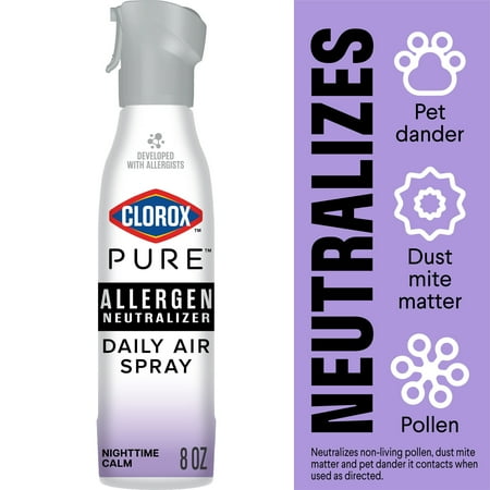 Clorox PURE Allergen Neutralizer Daily Air Spray, Nighttime Calm, 8 oz. Bottle