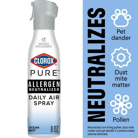 Clorox PURE Allergen Neutralizer Daily Air Spray, Ocean Mist, 8 Ounces