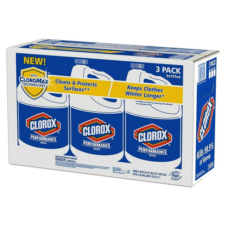 Clorox Germicidal Bleach, 121oz., 3/CT, Clear, Sold as 1 Carton Clorox Germicidal Bleach, 121oz., 3/CT, Clear, Sold as 1 Carton