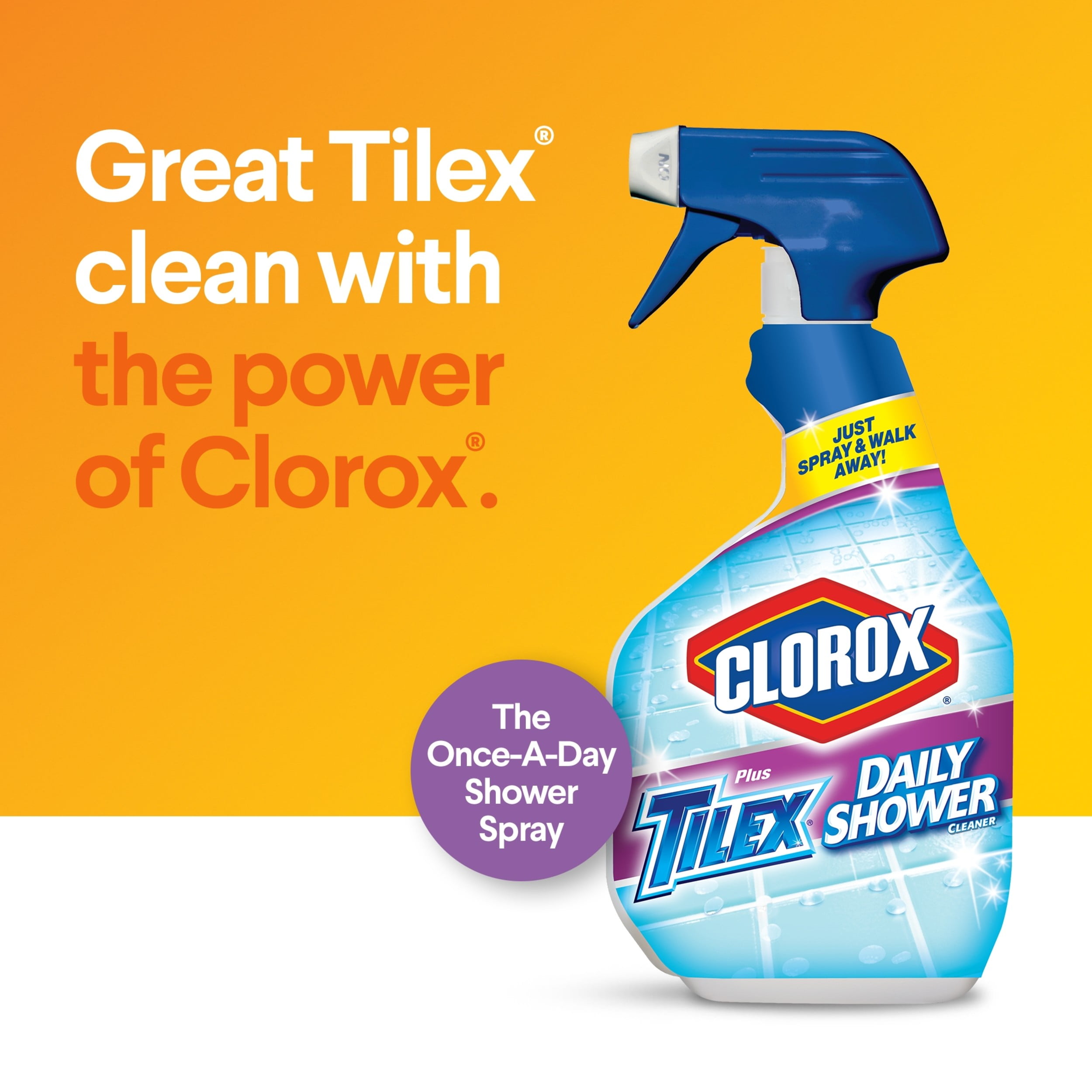 Clorox Plus Tilex Daily Shower Cleaner, Spray Bottle, 32 oz Bottles, 2