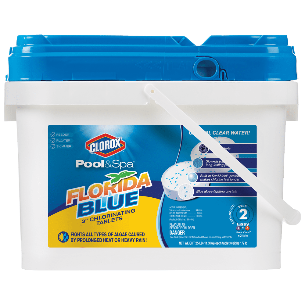 Clorox Pool&Spa 3" Chlorinating Tablets, Florida Blue, 25 lbs