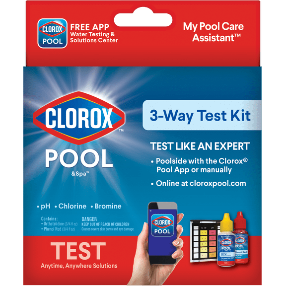 Clorox Pool&Spa 3-Way Pool Test Kit pH, 1ct