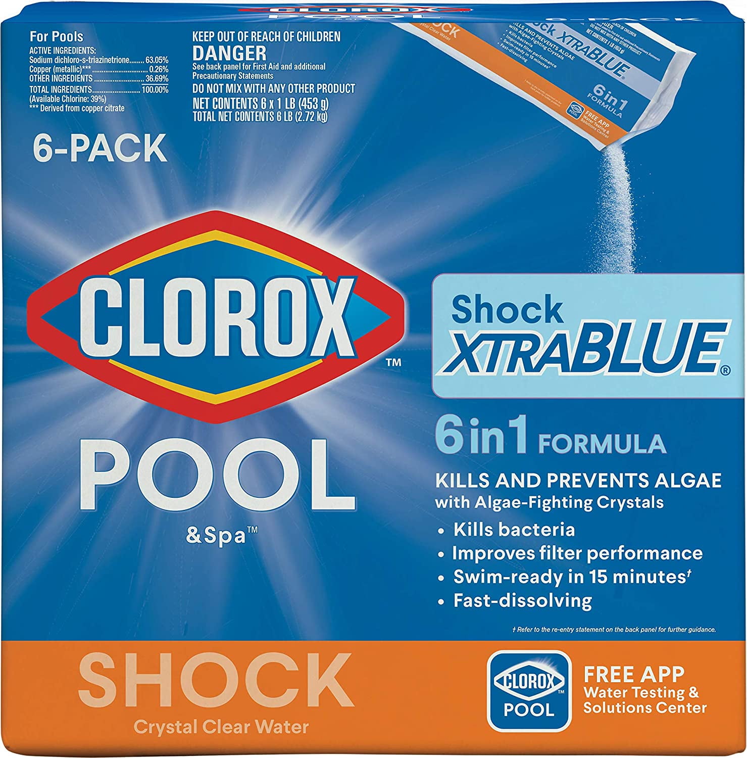 Clorox Pool&Spa XtraBlue Pool Shock Swimming Care, Chlorine Spa Clean