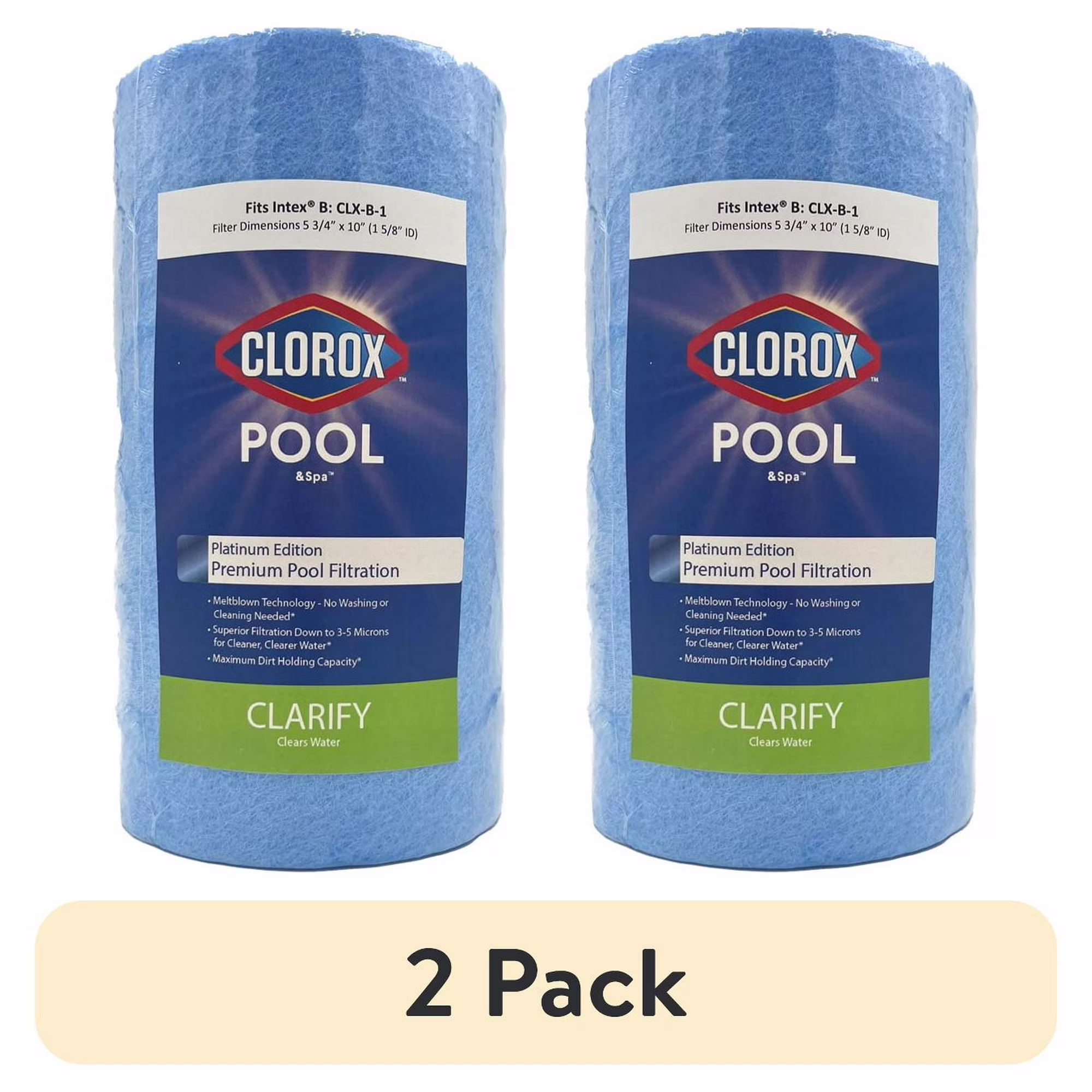 Clorox Pool&Spa Above Ground Pool Filter Replacement Cartridge B 2 Pk