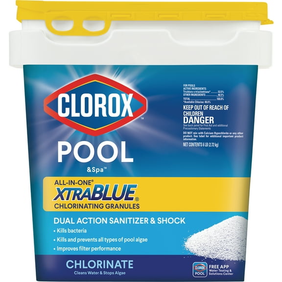 Clorox® Pool&Spa™ All-in-One® XtraBlue Chlorine Pool Chemicals Chlorinating Granules, 6 lb