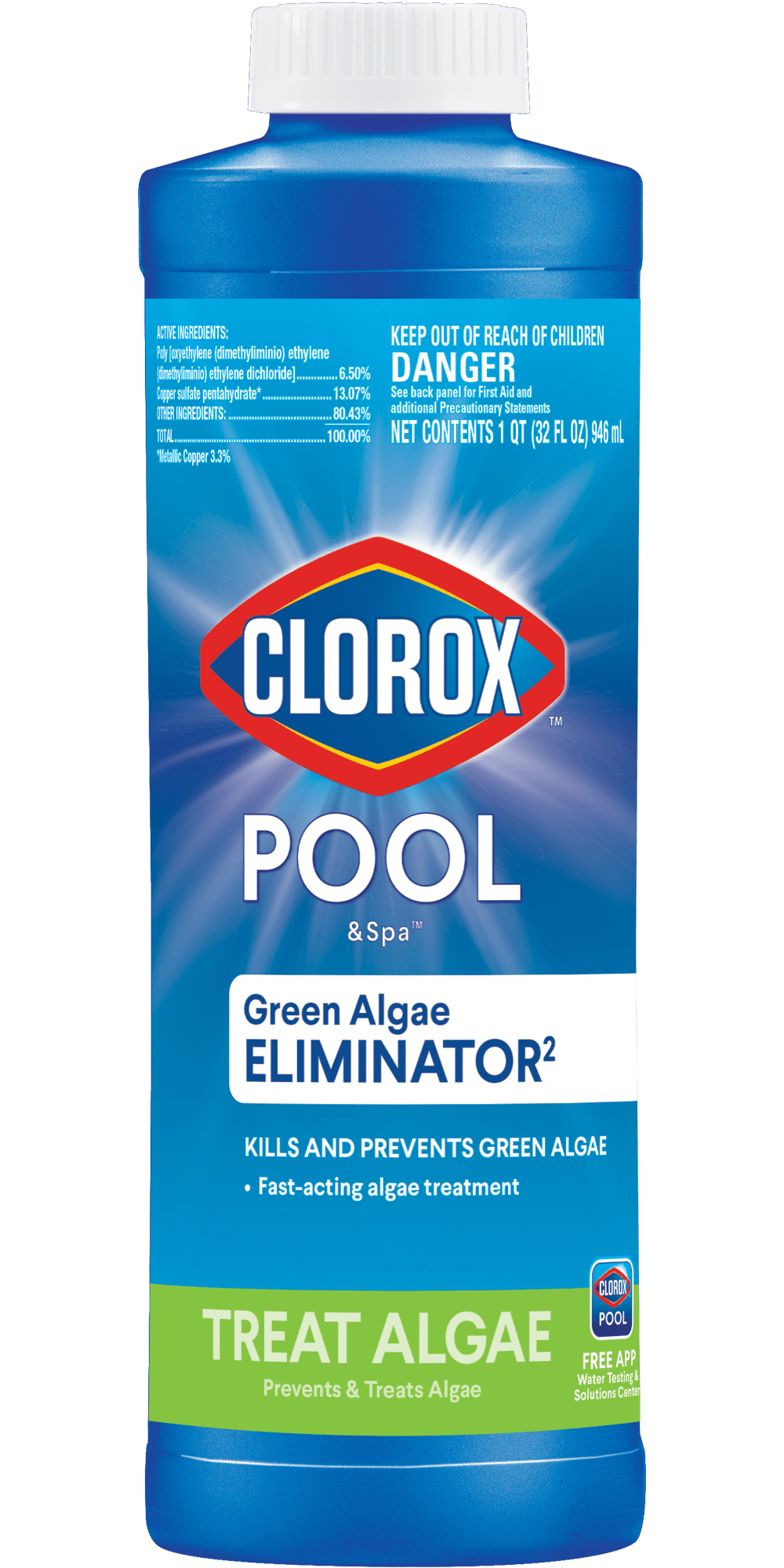 Clorox Pool&Spa Green Algae Eliminator 2 Pool Algaecide, 32 oz