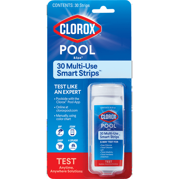 Clorox Pool&Spa, Multi-Use Smart Strips for Swimming Pool Water Testing, 30 Count, 0.05lb - 2 Pack