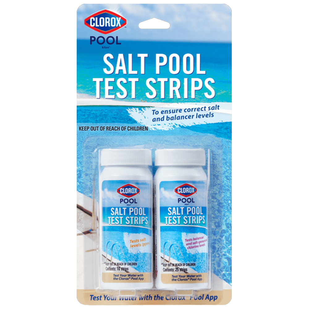 Clorox Pool&amp;Spa Salt Pool Test Strips, 25 Six-Way &amp; 10 Salt Level 