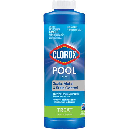 Clorox Pool&Spa Scale, Metal and Stain Control for Swimming Pools, 32 oz