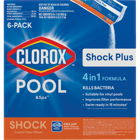 Clorox Pool&Spa Shock Plus Pool Shock for Swimming Pools, 6pk