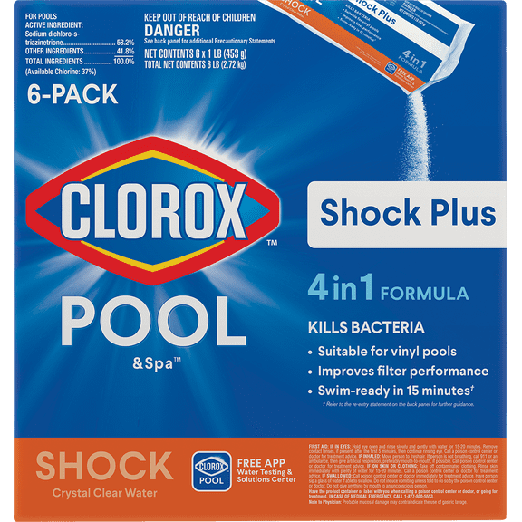 Clorox Pool&Spa Shock Plus Pool Shock for Swimming Pools, 6pk