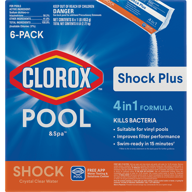 Clorox Pool&Spa Shock Plus Pool Shock for Swimming Pools, 6pk