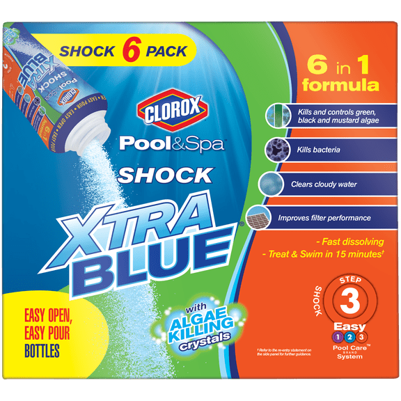 Clorox Pool & Spa Shock Xtra Blue 6 Pack, 6 lbs