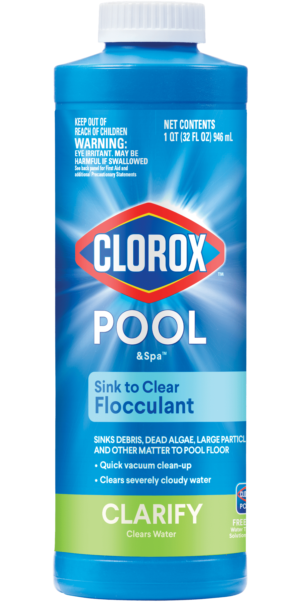 Clorox Pool&Spa Sink to Clear Pool Clarifier Chemicals, 32 oz Liquid