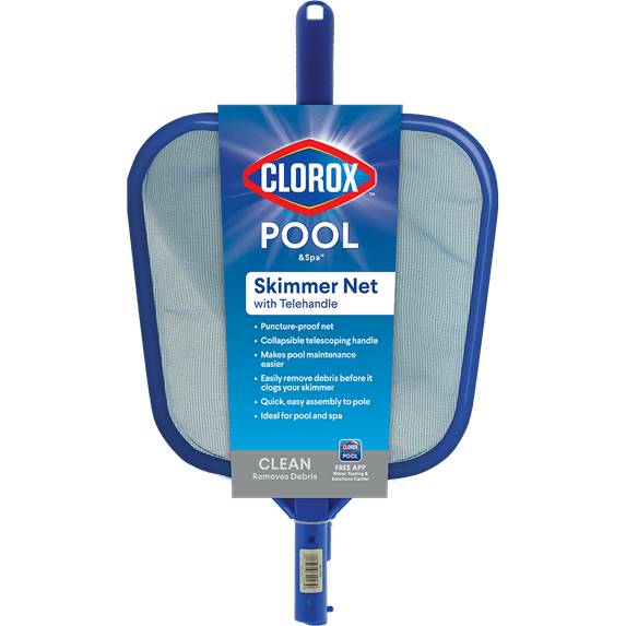 Clorox Pool&Spa Skimmer with 4 ft Telescoping Pole for Swimming Pools and Spas
