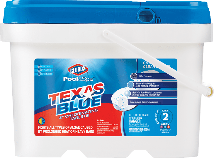 Clorox Pool&Spa Texas Blue 3" Chlorinating Tablets, 5 lb Chlorine Pool Chemicals