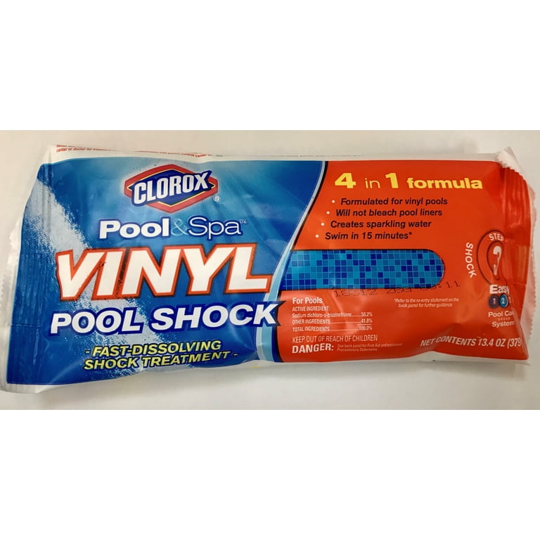 Clorox Pool&Spa Vinyl Pool Shock for Swimming Pools, 13.4 oz Bag