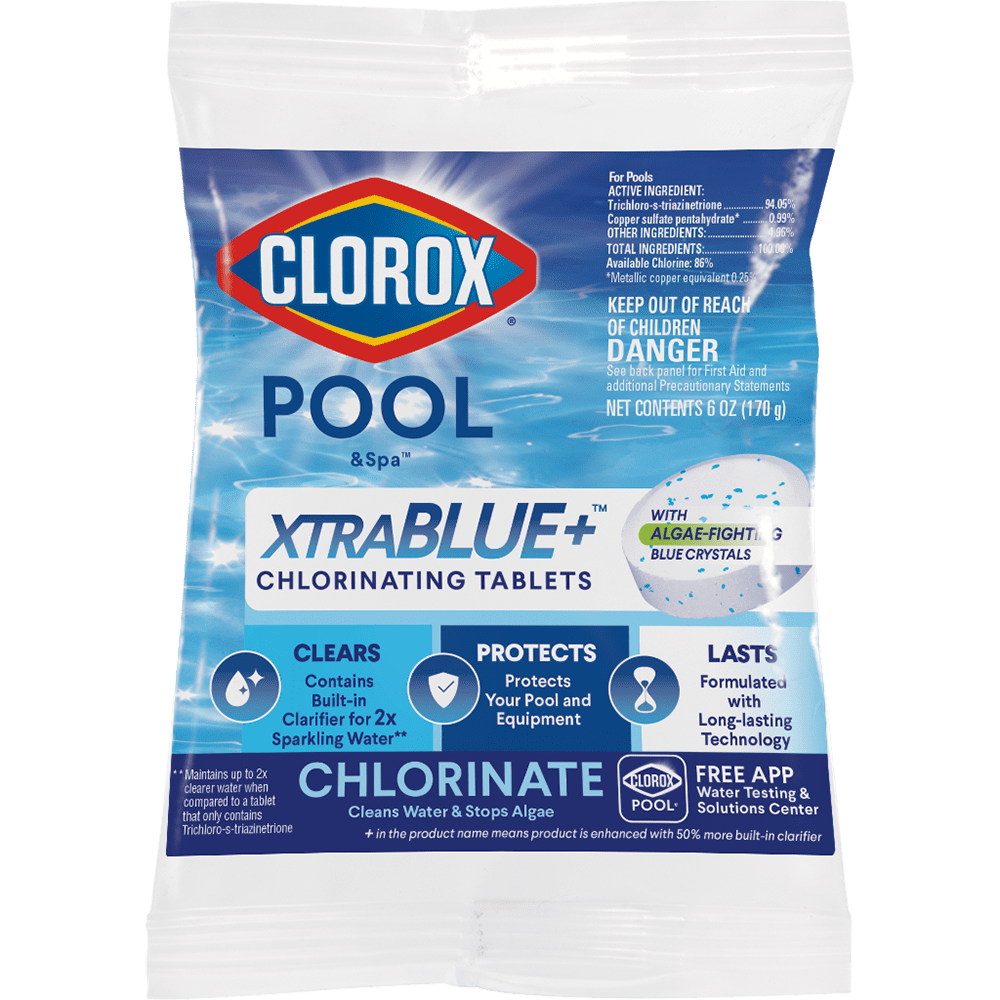 Clorox Pool&Spa XtraBlue+ 3" Chlorinating Tablets Form Chlorine Pool Chemicals 6oz