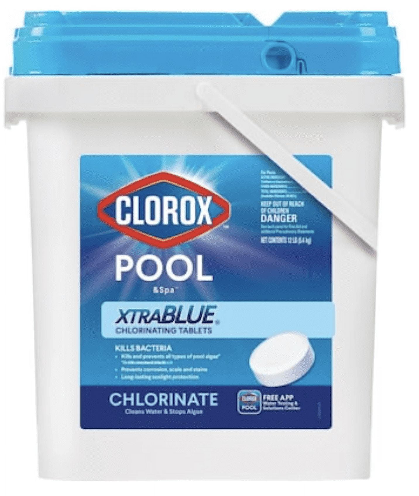 Clorox Pool&Spa XtraBlue Chlorinating Tablets 12 lb 12lb Bucket 3in
