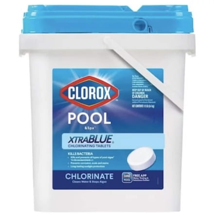 Clorox Pool&Spa XtraBlue Chlorinating Tablets- 12 lb 12-lb Bucket 3-in Pool Chlorine Tabs