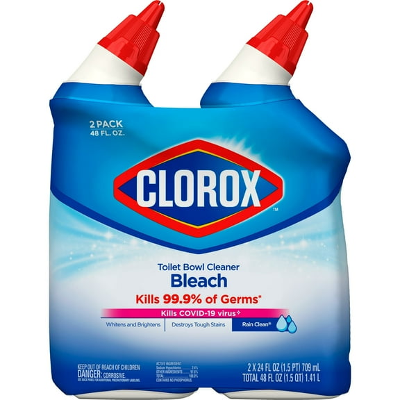Clorox Rain Clean Toilet Bowl Cleaner with Bleach 24 oz. 2 Pack