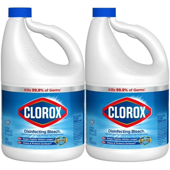 Clorox Regular Liquid Bleach, 121 oz Bottle, 2 ct