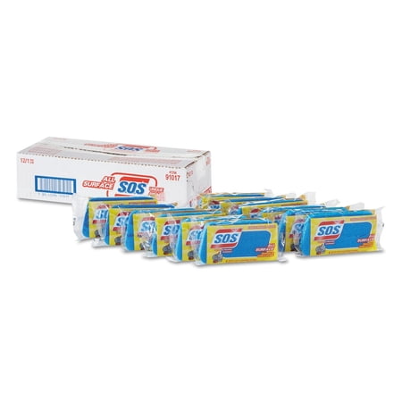 All Surface Scrubber Sponge 2 1/2 x 4 1/2, 1" Thick, Blue, 12/Carton