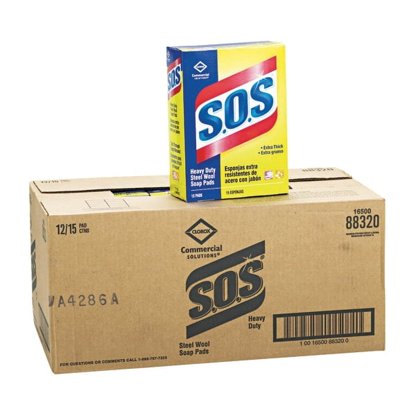 S.O.S. Steel Wool Soap Pads, Sold as 1 Box, 15 Each per Box S.O.S. Steel Wool Soap Pads, Sold as 1 Box, 15 Each per Box