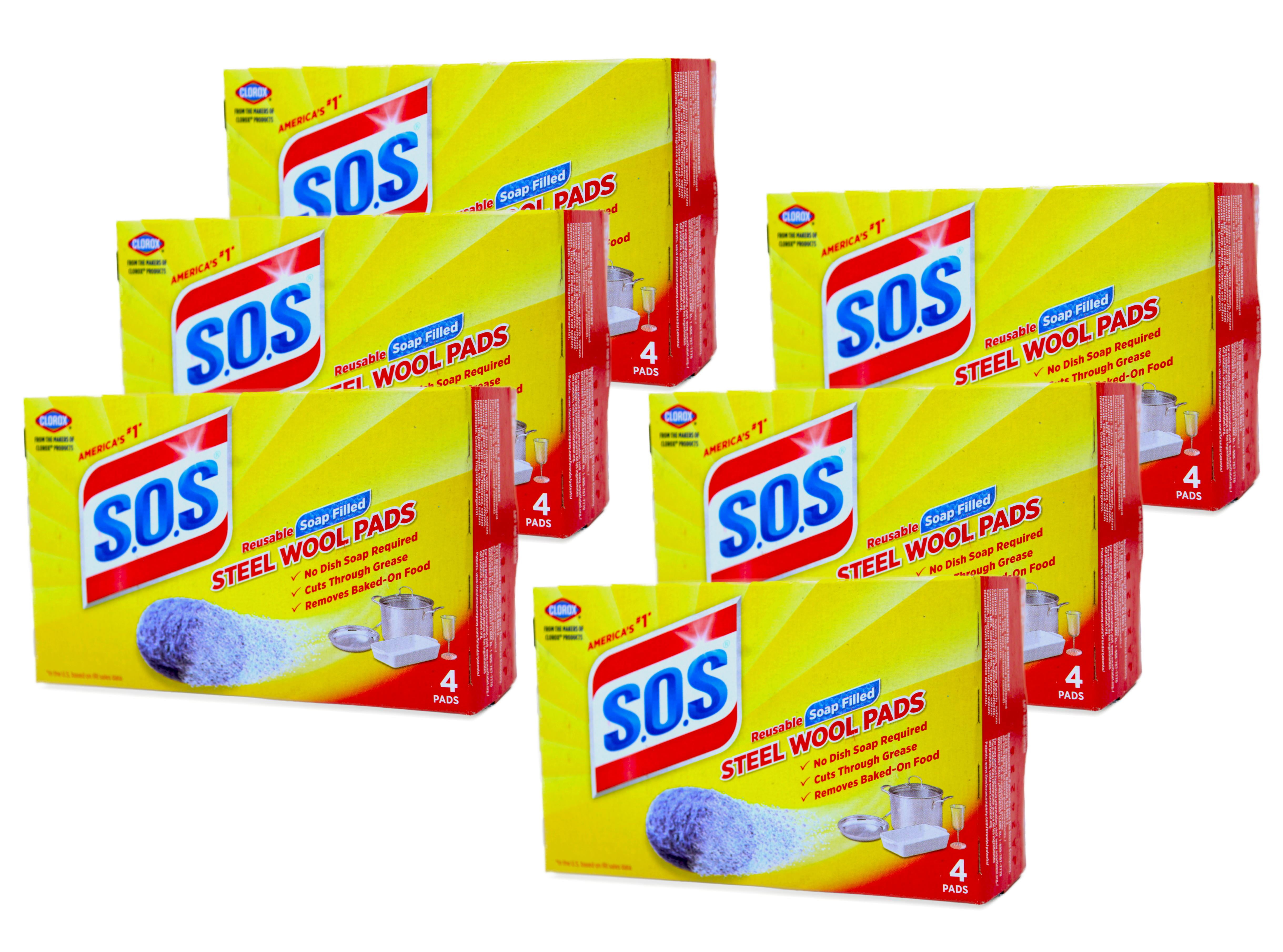 S.O.S. Tampons En Laine D'acier Savonneux - Lot De 12 Paquets De 18 Tampons