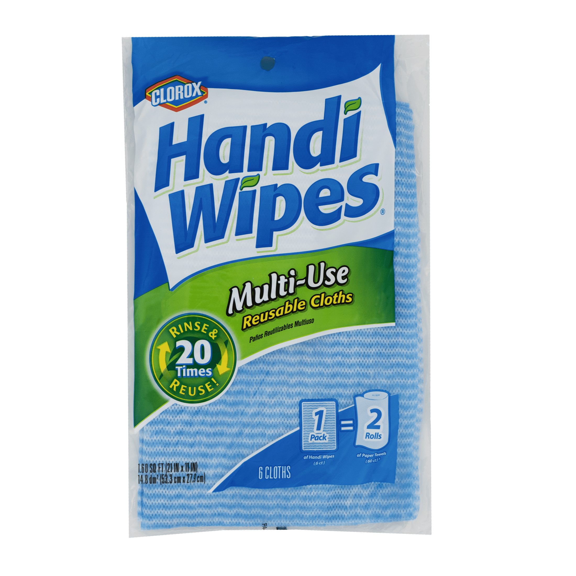 Clorox Handi Wipes Multi Use Reusable Cloth, 1.60 sq ft, 6 Count, Shelf Stable, New - Walmart.com