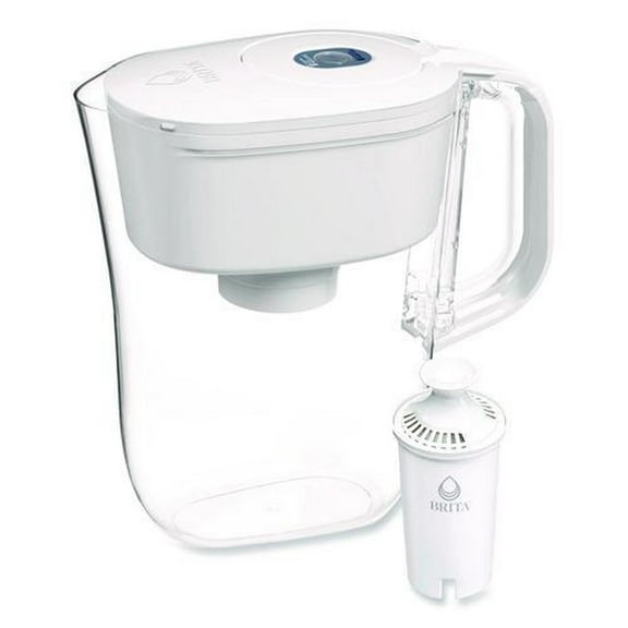 Brita 36089CT 6-Cup Denali Water Filter Pitcher with 1 Standard Filter - White (2/Carton)