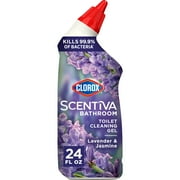 Clorox Scentiva Bathroom Toilet Cleaning Gel, Lavender and Jasmine, 24 Fluid Ounces