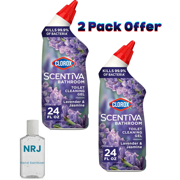 Clorox Scentiva Bathroom Toilet Cleaning Gel, Lavender and Jasmine, 24 Fluid Ounces