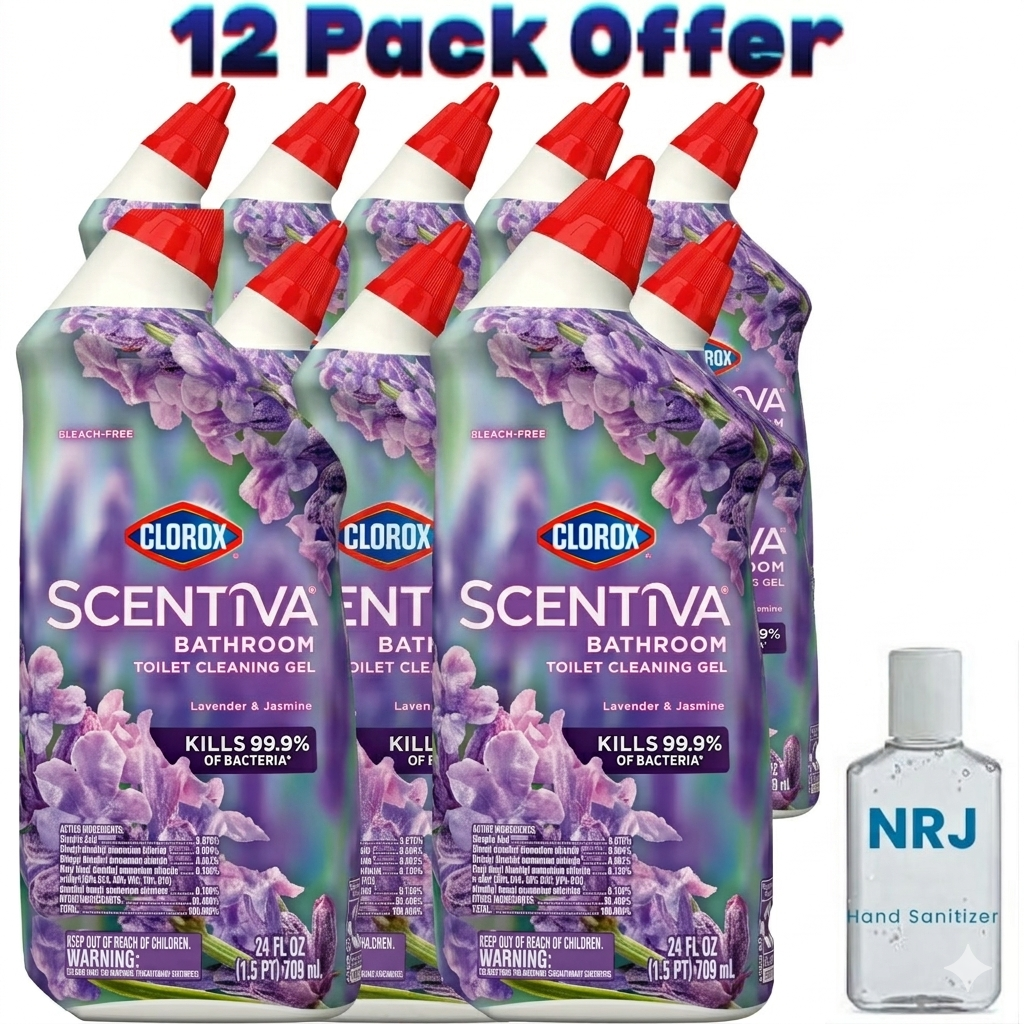 Clorox Scentiva Bathroom Toilet Cleaning Gel, Lavender and Jasmine, 24 ...