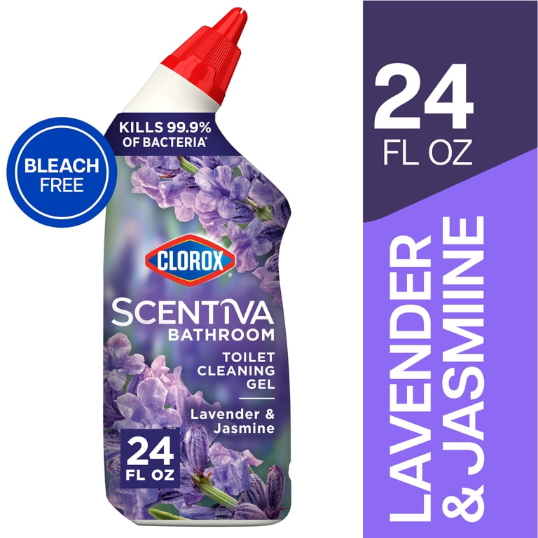 Clorox Scentiva Toilet Bowl Cleaning Gel, Lavender Jasmine, 24 oz