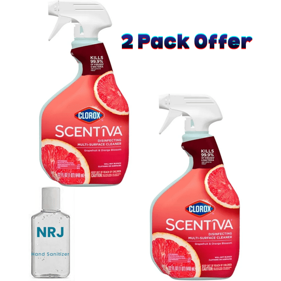 Clorox Scentiva Bleach-Free Multi-Surface Cleaner Spray, Grapefruit & Orange Blossom, 32 fl oz