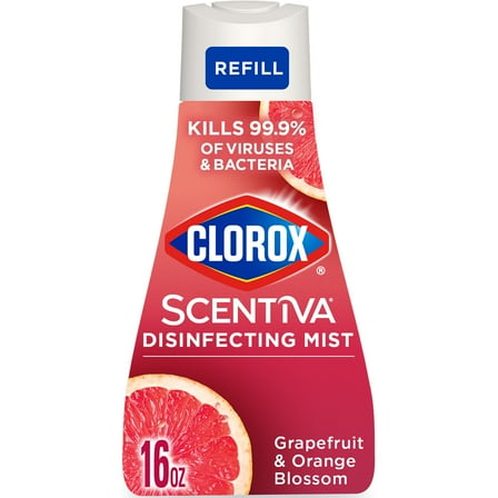 Clorox Scentiva Disinfecting Mist, Grapefruit and Orange Blossom, Refill, 16 Fluid Ounces