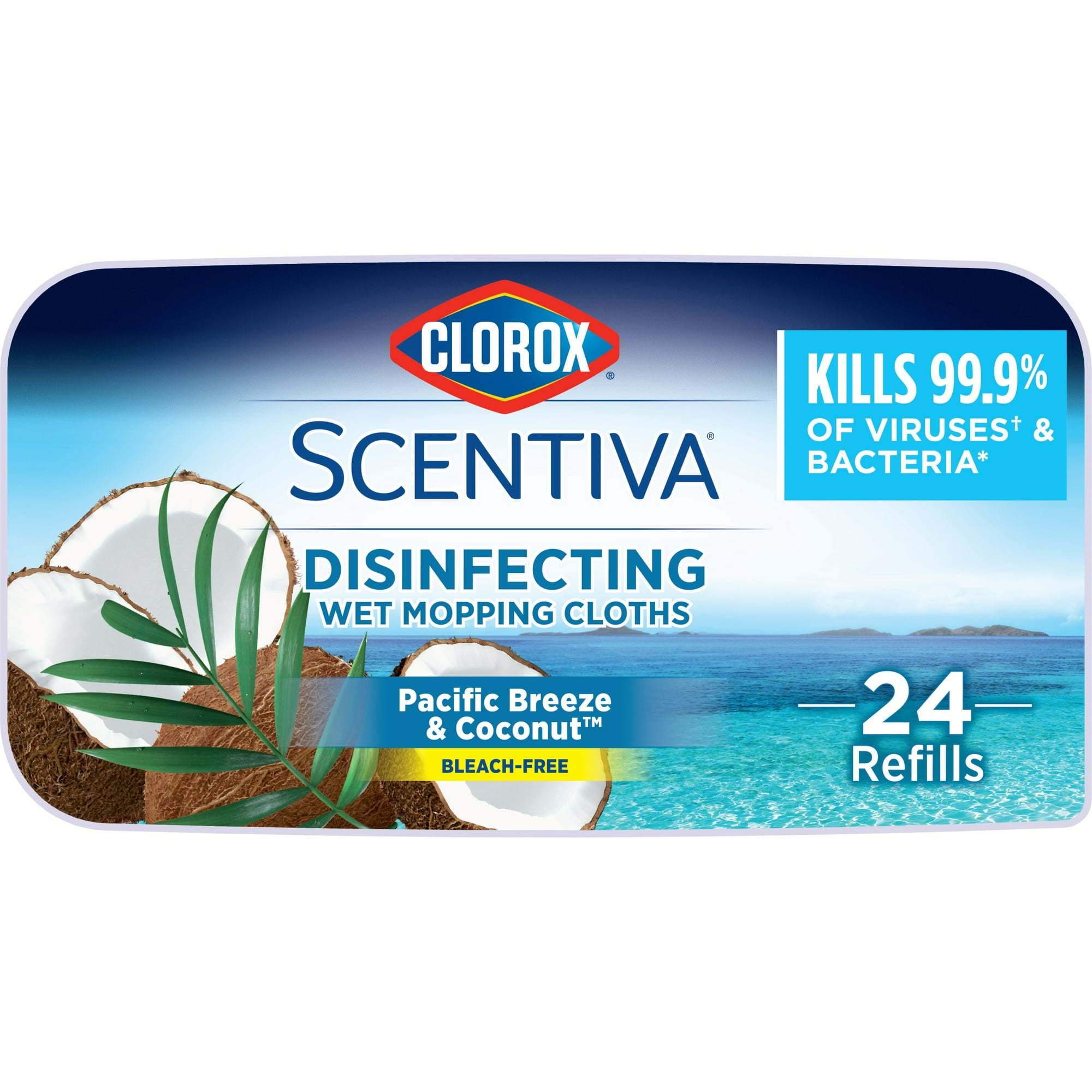 Clorox Scentiva Disinfecting Wet Mop Pads, Pacific Breeze and Coconut