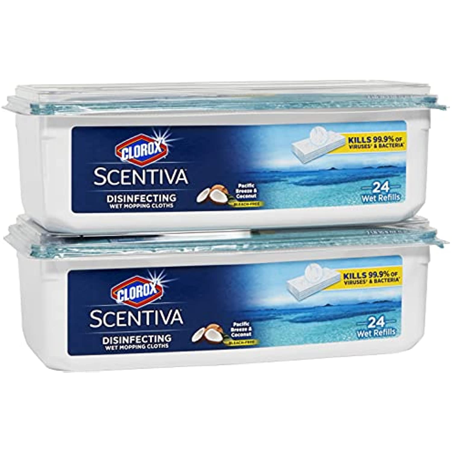 Clorox Scentiva Disinfectant Wet Mopping Cloths, Pacific Breeze