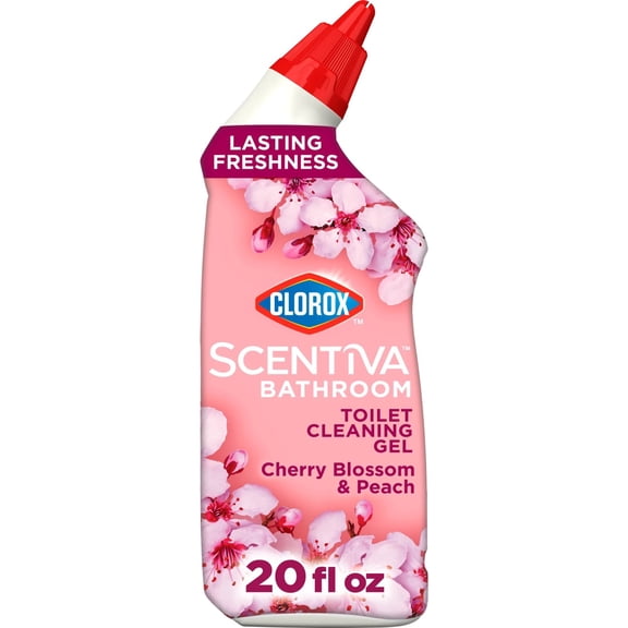 Clorox Scentiva Bathroom Toilet Cleaning Gel, Cherry Blossom and Peach, 24 Fluid Ounces