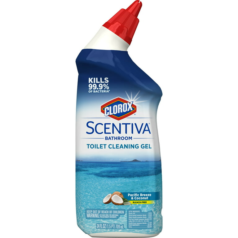 Clorox Scentiva Manual Toilet Bowl Cleaner - Disinfecting Cleaning Gel -  Pacific Breeze & Coconut - 24 Ounce