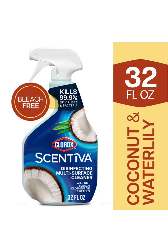 Scentiva Multi Surface Cleaner, Spray Bottle, Coconut & Waterlily, 32 fl oz