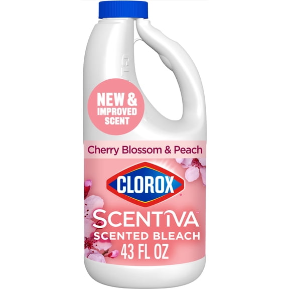 Clorox Scentiva Scented Liquid Bleach, Cherry Blossom and Peach, 43 fl. oz. Bottle