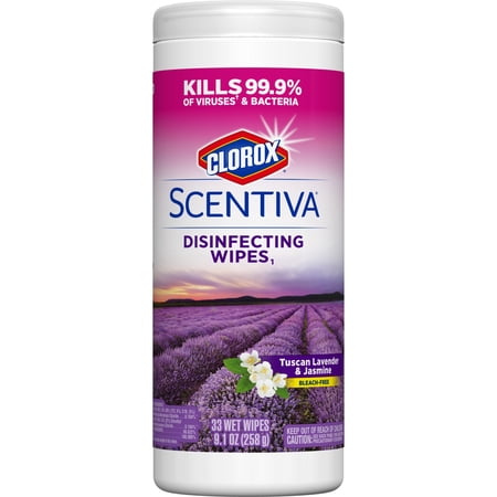 Clorox Scentiva Wipes, Bleach Free Cleaning Wipes - Tuscan Lavender & Jasmine, 33 Count