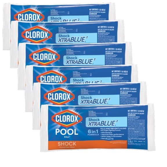 Clorox Shock Xtrablue2 Multifunctional Pool Chemicals, (6 Pack)