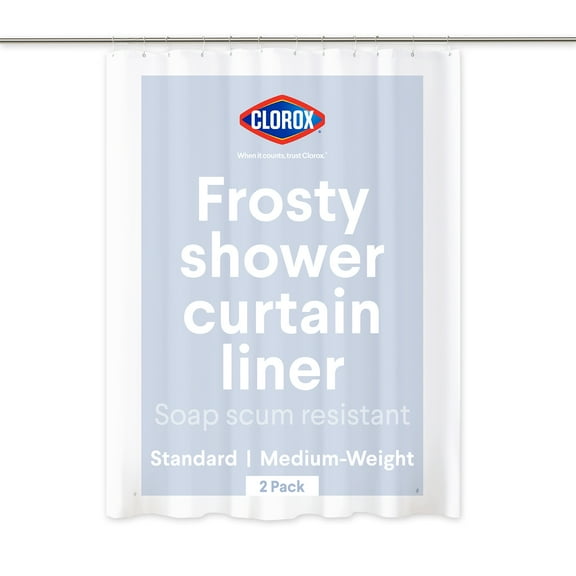 Clorox 2-Pack Medium Weight Peva Shower Curtain Liners - Frosty