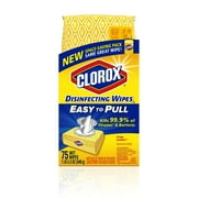 Clorox Soft Pack Easy Pull Disinfecting Wipes, Crisp Lemon, 4 oz, 75 Ct (2 pack)