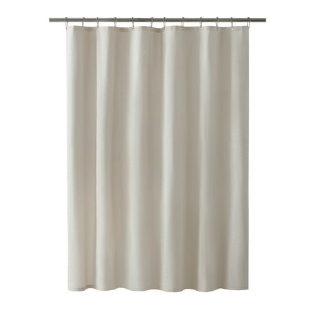 Clorox Solid Waterproof Fabric Shower Curtain, Checkered Pattern, Tan, 72" x 72"