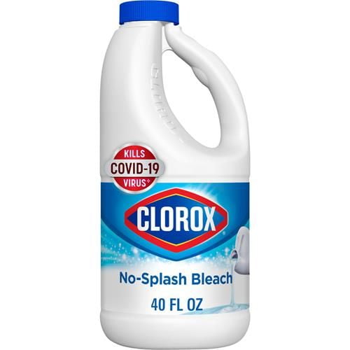 Clorox Splash-Less Bleach1, Disinfecting Bleach, Regular 40 Fluid Ounce Bottle - Pack of 2