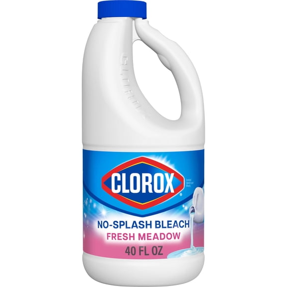 Clorox Splash-Less Liquid Bleach, Fresh Meadow - 40 Ounce Bottle